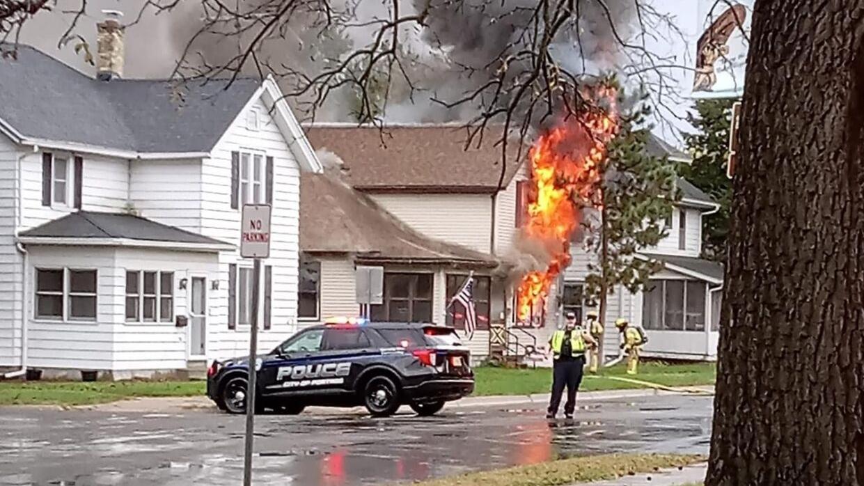 Lightning strike causes Portage house fire, knocks out power to nearby homes